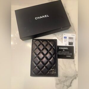 CHANEL lambskin passport holder